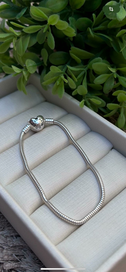 Pulseira estilo Pandora Coração cravejado