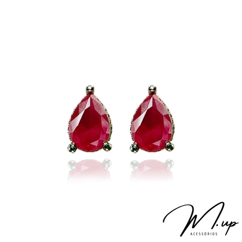 Gota Bordada vermelho rubi