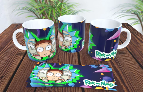 Caneca De Porcelana Rick and Morty