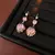 Colorido zircão flores gota de água brincos pingente colar feminino charme