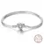 Pulseira de prata 925 original 17-20cm estrela lua sol trevo de quatro folhas - loja online