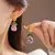 Colorido zircão flores gota de água brincos pingente colar feminino charme