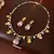 Colorido zircão flores gota de água brincos pingente colar feminino charme