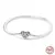 Pulseira de prata 925 original 17-20cm estrela lua sol trevo de quatro folhas