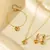 Eilieck 316l aço inoxidável coração amor colar pulseiras brincos conjunto banhado a ouro 18k - DiverSatil