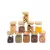 Potes de Mantimentos Quad 200ml C/Tampa Bambu - 10 Pçs Oikos