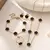 Colar feminino de flor de trevo de cinco folhas de aço inoxidável, pulseira feminina