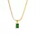 Imagem do Dieyuro 316l aço inoxidável quadrado verde cristal zircão colar brincos