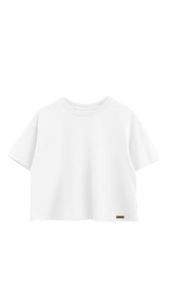 REMERA CROP TOP BLANCO LISO