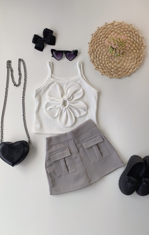 Short-Saia Marina Cinza