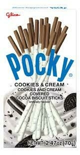 Pocky cookies and cream