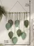 Folha Macramé Tapeçaria de Parede, Marrom e Verde, Boho Home Decoration, Hanging Home, Living Room Decors, Presente Estético - comprar online