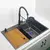 304 aço inoxidável Single Nano Kitchen Sink, Lavatório com tábua de cortar, Acima do monte, Preto fosco - comprar online