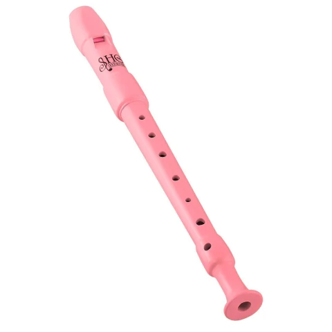 Flauta Doce Soprano SHG Hering em C (Dó) Rosa com Bag