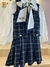 VESTIDO JACQUARD XADREZ 10 XDZ MARINHO/PRTO/OFF - comprar online