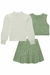 BLUSA ML E SAIA E COLETE VERDE