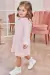 VESTIDO EM MALHA TWEED BRILHO E TULE BEGE - comprar online