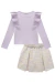 BLUSA BOXY ML E SAIA LILAS - Encanto Boutique Infantil