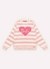 BLUSA TRICOT LISTRADA CORAÇÃO BARBIE CRISTAL / OFF WHITE / 8 - loja online