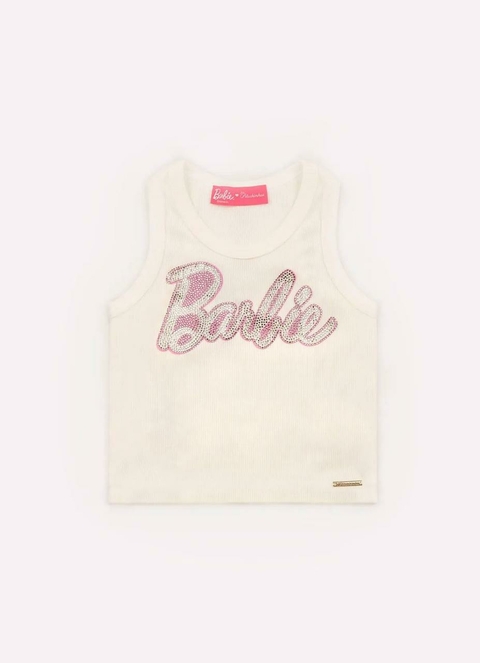 REGATA CROPPED RIB LOGO BARBIE CRISTAIS / OFF WHITE / 8 - comprar online