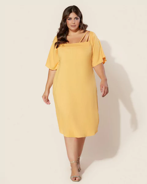 Vestido Plus Size Midi Em Viscolinho - comprar online