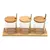 Jogo 3 Porta Condimentos Em Vidro 270ml Com Suporte Bambu