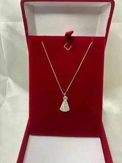 Colar Nossa Senhora de Aparecida 45cm - Prata 925