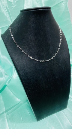 Colar Elo Coração Vazado 45cm - Prata 925