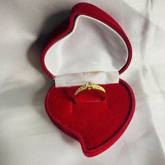Anel Solitário Cravejado - Folheado a ouro 18k - comprar online