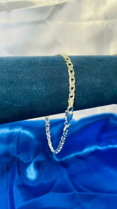 Pulseira Elo Duplo 4mm 22cm - Prata 925 na internet