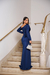 Vestido Manga Longa Decotado No Ombro Modela Corpo na internet