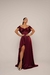 Vestido Longo Ombro A Ombro Cetim Zebrine