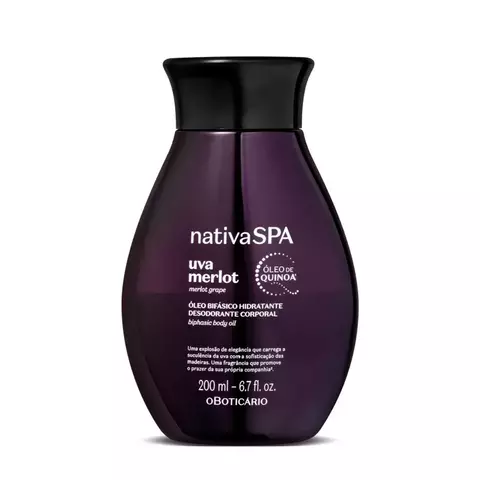 Óleo Bifásico Hidratante Desodorante Corporal Nativa Spa Uva Merlot 200ml