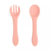 Set Tenedor y Cuchara de Silicona Rosa