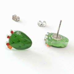 Aretes penca de nopal, tipo broquel - comprar en línea