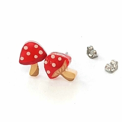 Aretes honguito, tipo broquel