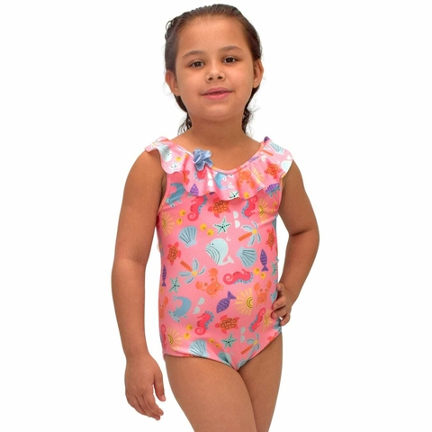 MAIÕ DE BABADO NO DECOTE COM FLOR APLICADA COM PROTEÇÃO UV