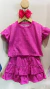 Conjunto saia shorts + blusa babados - 100% algodão