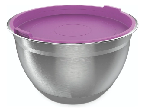Tigela Bacia Saladeira Bowl Com Tampa 24cm Aço Inox 3,8 L