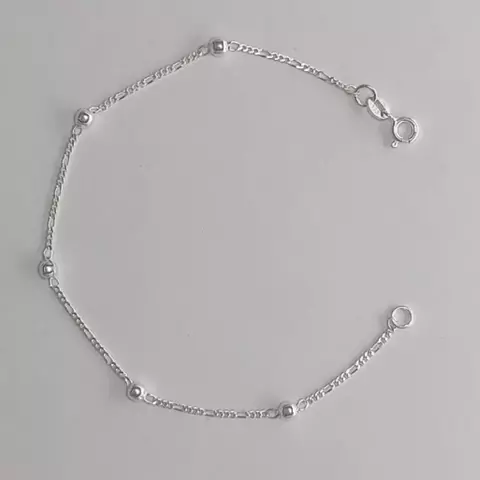 Pulseira Prata 925 Piastrine com Bolinha - amoranel