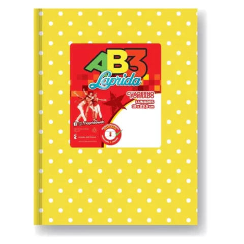 LAPRIDA CUADERNO AB3 AMARILLO A LUNARES X50 HJS RAYADO - 70005