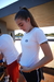 CAMISETA BRANCA LOGO PRETA FEMININA