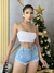 Short Feminino Jeans Short Jeans Rasgado Feminino