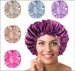 Touca de cetim para dormir anti frizz - cores sortidas na internet