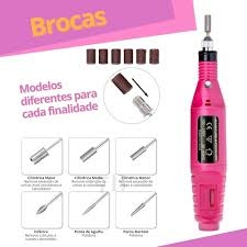 Lixadeira Elétrica de Unha + Conjunto de 10 Brocas Profissionais para Acrigel - Rose Delicasa Store
