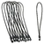 10 Cuerdas Bungee Negras 26cm VASANA con Gancho para Camping