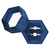 Caja de Anillo Vicoter Hexagonal Terciopelo 2 Ranuras Azul