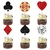 Ephlyn 24 Piezas Decoraciones para Cupcakes Casino Las Vegas