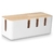 Caja de Gestión de Cables Baskiss 30x12x11 cm Tapa de Madera