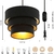 Luz colgante Mateyrie con pantalla negra y regulador - comprar online